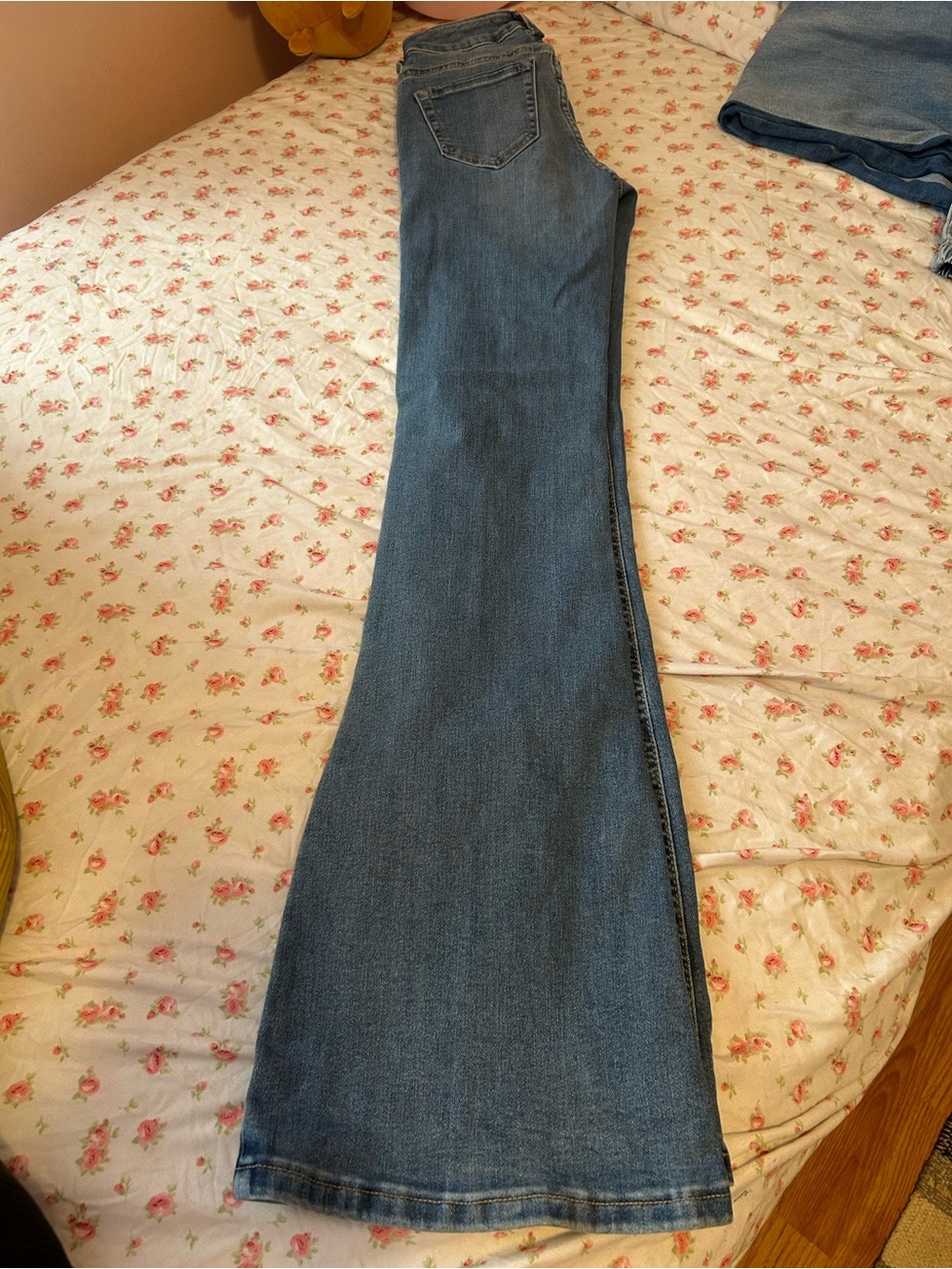 Garage Women's Mid Blue Flare Jeans with Front Seams - Picture 4 of 4